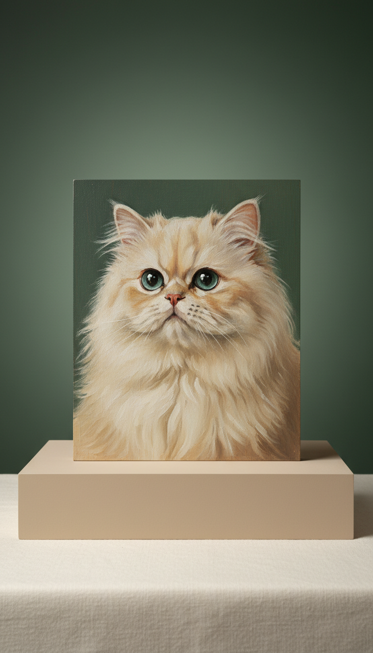 Bespoke Pet Portrait on Handcrafted Wood Panel